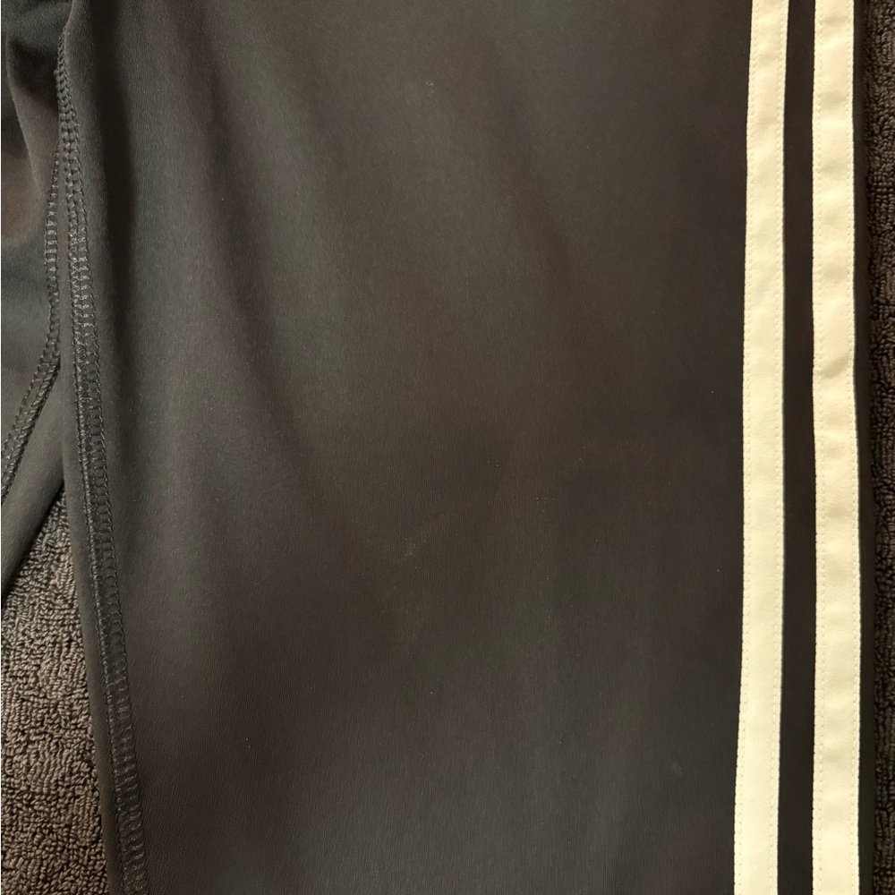 Adidas kids? Black Athletic Leggings with White Stripes - Picture 16 of 16